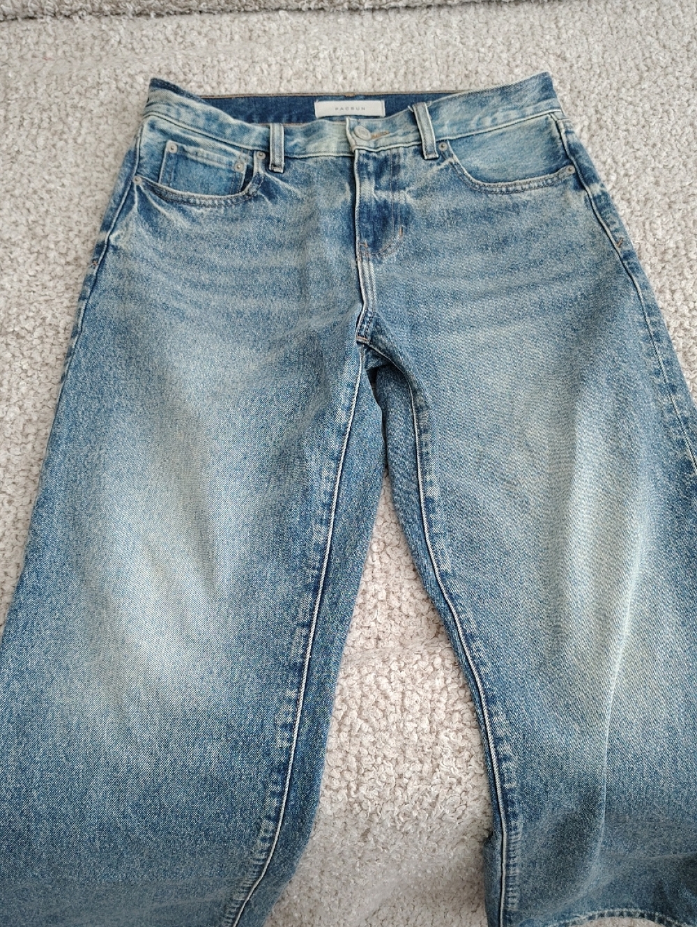 PacSun Men's Washed Light Blue Relaxed Jeans